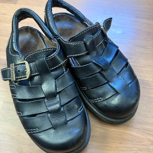 Vintage Y2k Doc Dr. Martens Black Leather Fisherman Closed Toe Sandals Sz 9 Mens main image 4
